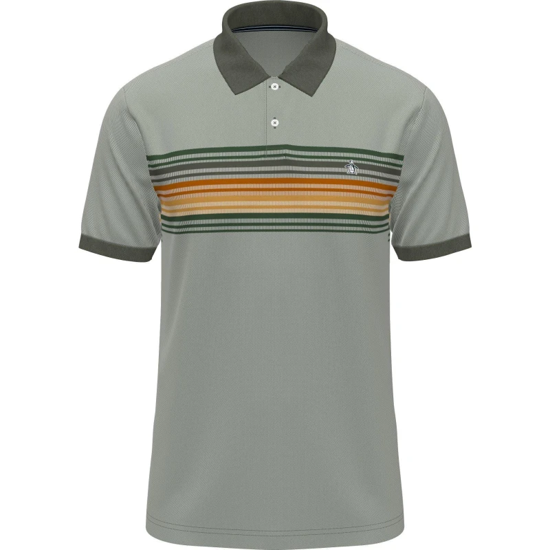 Image of Original Penguin Mens Birdseye Short Sleeve Polo Shirt Dusty Olive male Medium