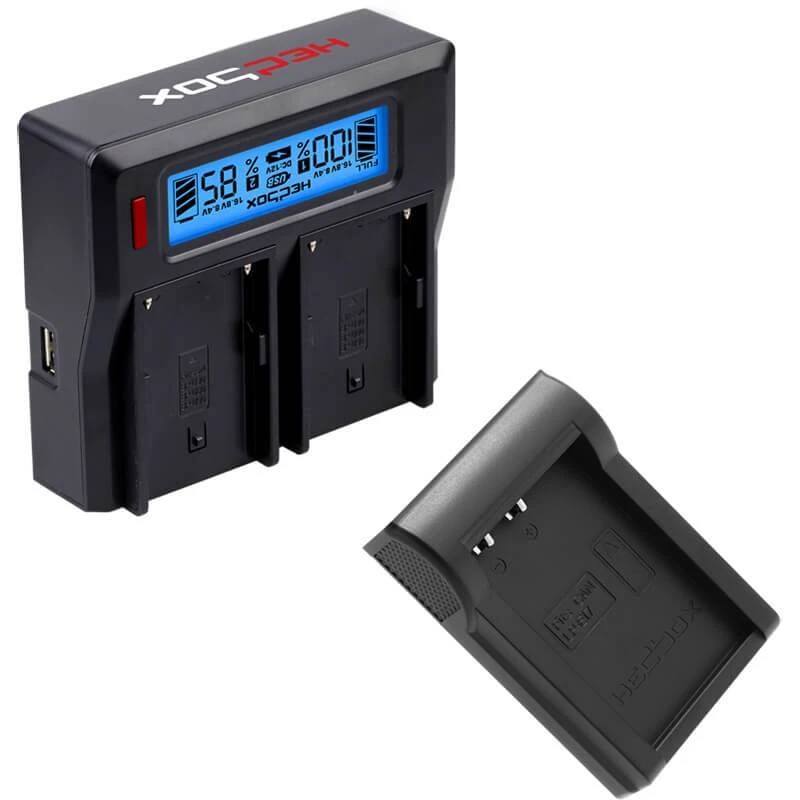 Image of Hedbox RP-DC50 Charger Dual Battery Charger and DLPE17 Plate Kit