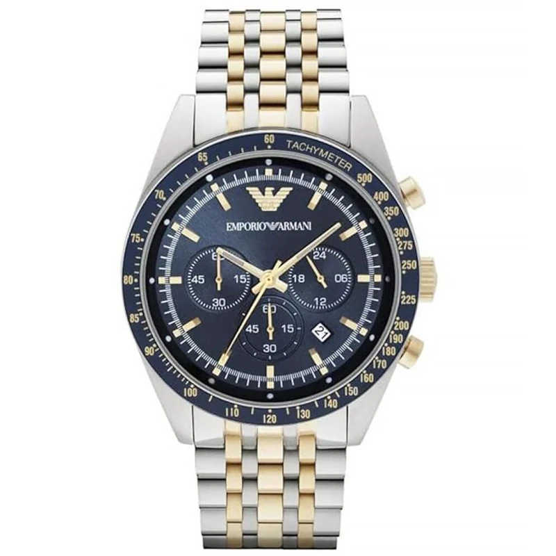 Image of Emporio Armani AR8030 Two Tone Tazio Chronograph Mens Watch
