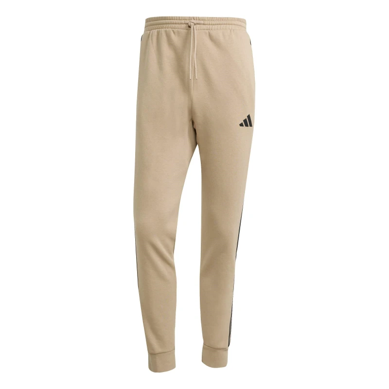 Image of adidas Essentials Fleece Tapered Cuff 3-Stripes Joggers Sandstone male S