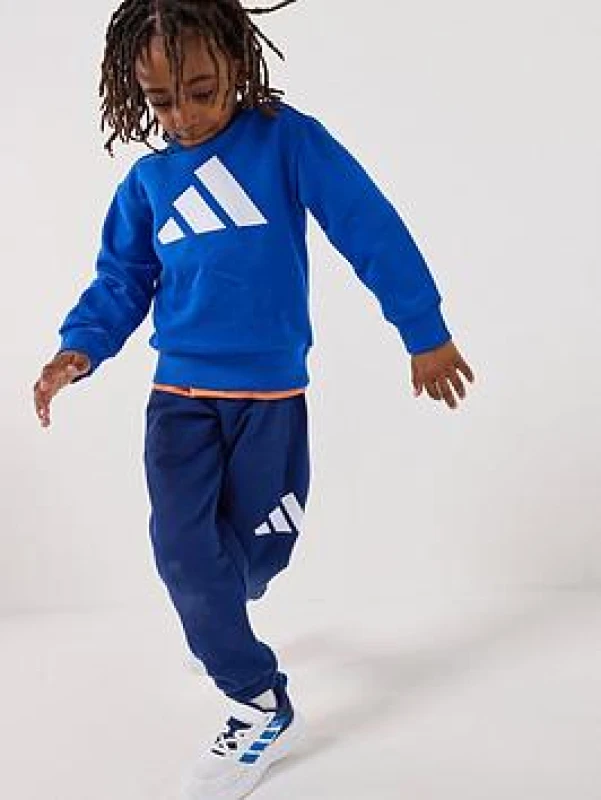 Image of Adidas SPORTSWEAR Cadet Brushed Fleece Tracksuit Blue/Navy Blue Baby 3/4Y (94 to 102CM);5/6Y (108 to 114CM);6/7Y (114 to120CM)