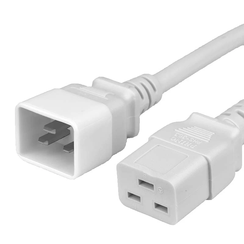 Image of FDL 0.5M IEC C20 PLUG TO C19 SOCKET EXTENSION CABLE - WHITE