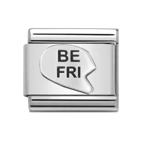 Image of Nomination CLASSIC Silvershine BE-FRI (Best Friend) Heart Charm...