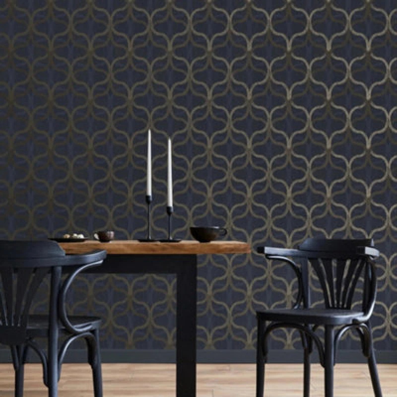 Image of Boutique Boutique Refine Geometric Wallpaper in Navy Size: 10000mm_x_520mm Navy 10000mm_x_520mm Unisex 5011583658675