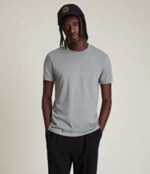Image of AllSaints Mens Tonic Crew T-Shirt, Tempest Grey, Size: XXL