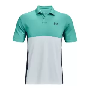 Image of Under Armour Mens Performance Blocked Polo Neptune Green XL