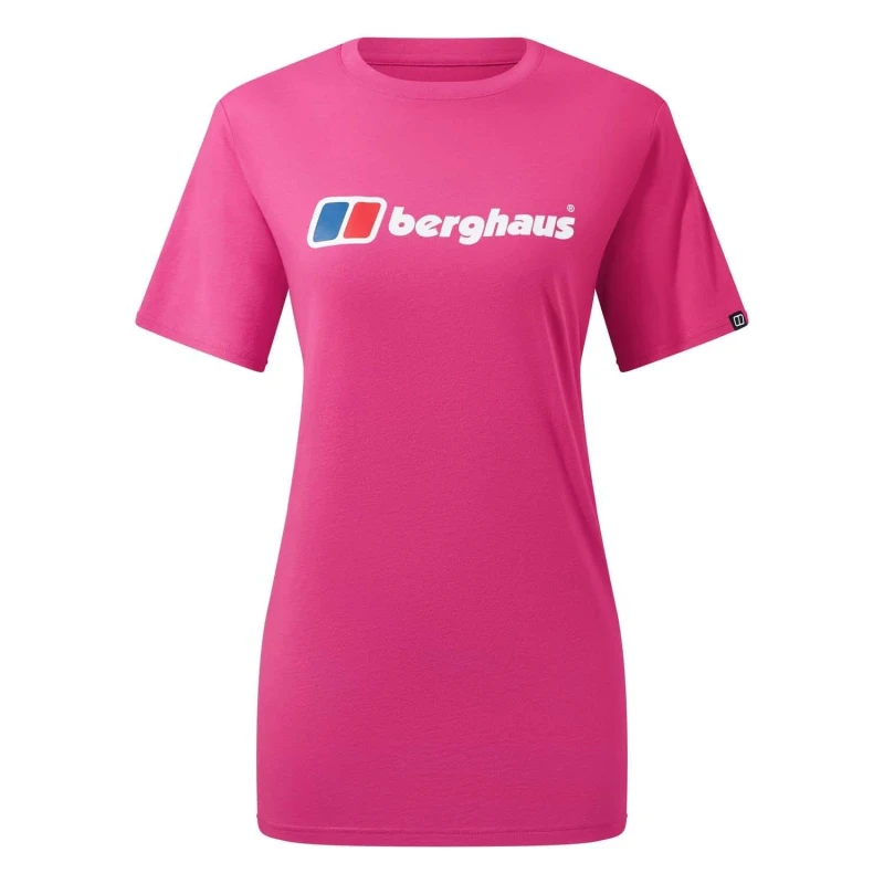 Image of Berghaus Boyfriend Big Classic Logo T-Shirt - Pink Pink 10