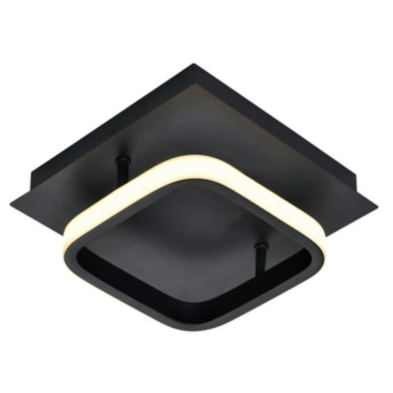 Image of Happy Homewares Matt Black 3000K Square LED Ceiling Strip Light Fitting