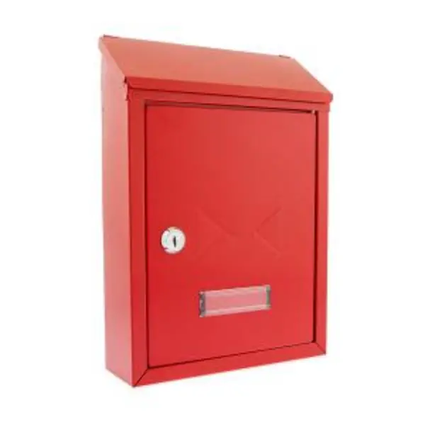 Image of Post or Suggestion Box Wall Mountable with Fixings 223x86x320mm Red 4048748