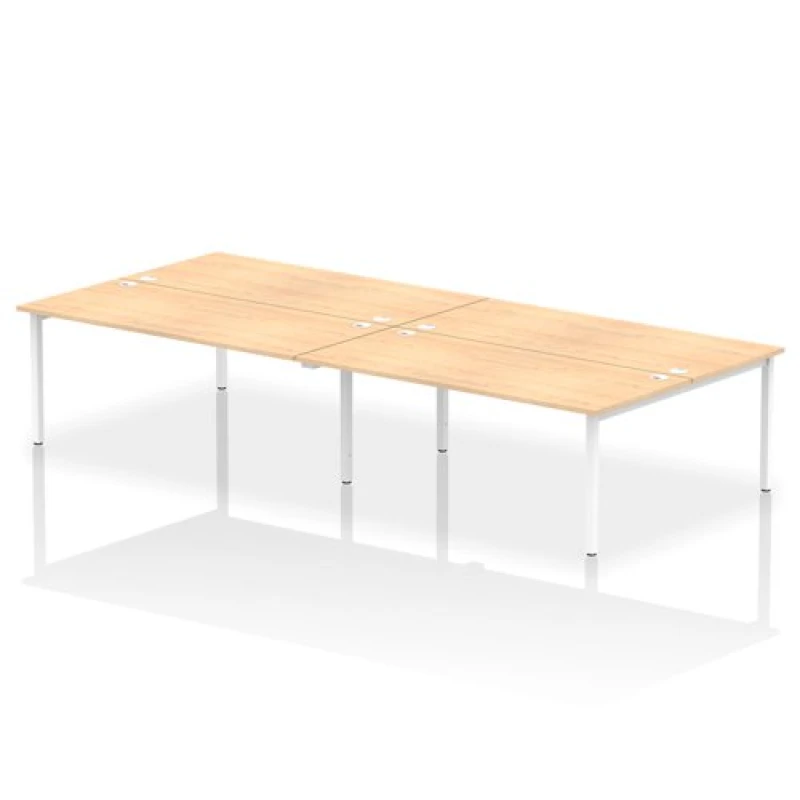 Image of Impulse Impulse Bench B2B 4 Person 1800 White Frame Office Bench Desk Maple IMB4P18MPEW