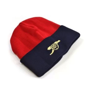 Image of Arsenal Core Cannon Knitted Turn Up Hat Red Navy