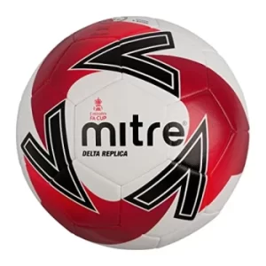Image of Mitre Delta Replica FA Football White/Red 5