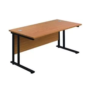 Image of Jemini Rectangular Double Upright Cantilever Desk 1200x800x730mm Nova
