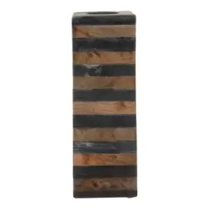 Image of 22cm Slate and Natural Wood Candle Holder