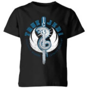 Image of Star Wars The Rise Of Skywalker True Jedi Kids T-Shirt - Black - 7-8 Years
