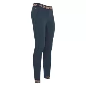 Image of Eurostar Riding Tights Athletic Softshell Fullgrip Winter Ladies - Blue