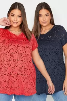 Image of 2 PACK Broderie Swing Tops