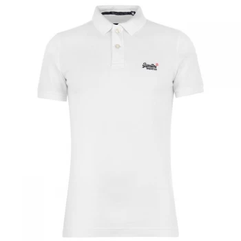 Image of Superdry Mens Classic Pique Polo Shirt - Optic White - XXL