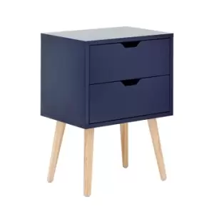 Image of Nyborg Single Two Drawer Bedside Table Nightshadow