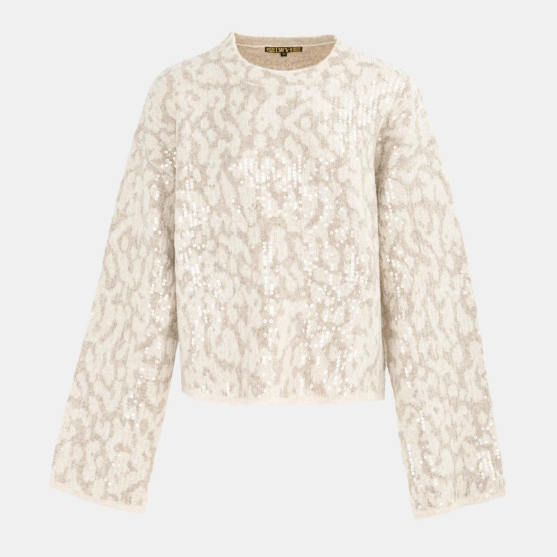 Image of Biba Biba Leop Jumper Ld61 Beige/Grey female 8 (XS)