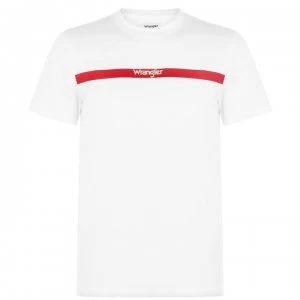 Image of Wrangler Stripe Logo T-Shirt - Off white