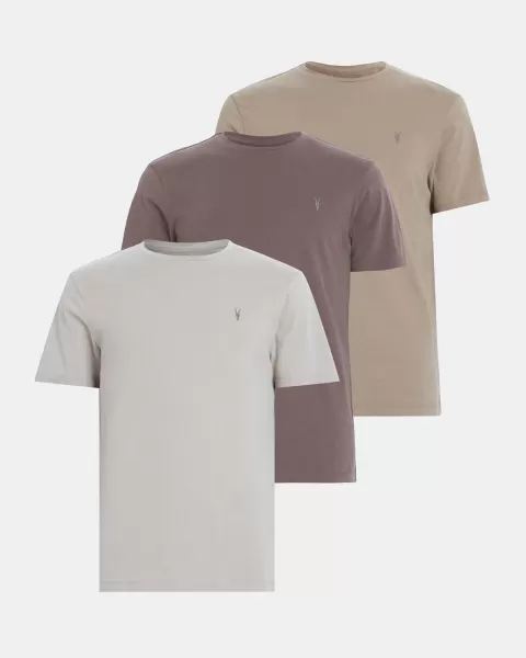 Image of AllSaints Brace Brushed Cotton Crew T-Shirt 3 Pack