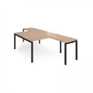 Image of Adapt back to back desks 1400mm x 1600mm with 800mm return desks -