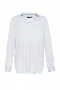 Image of French Connection Oldnburg Stitch V Neck Shirt Blue