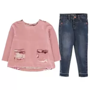 Image of Firetrap 2 Piece Jeans Set Baby Girls - Pink