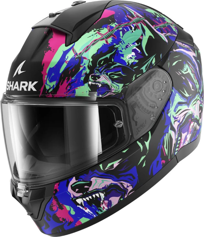 Image of Shark Ridill 2 Racing Beast Helmet, black-pink-green-blue, Size M for Men