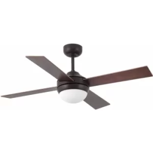 Image of Faro Mini 2 Light Small Ceiling Fan Wood, Rust with Light, E14