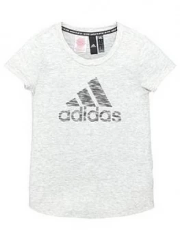 Image of Boys, adidas Girls Badge of Sport T-Shirt - White, Size 13-14 Years