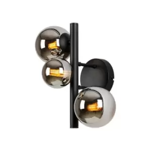Image of Luminosa Marshall Wall Lamp, 3 Light G9, Satin Black, Chrome Plated Glass