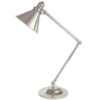 Image of Provence - 1 Light Table Lamp Polished Nickel, E27 - Elstead
