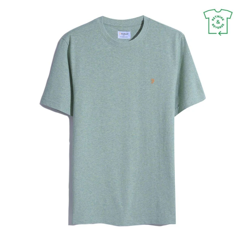 Image of Farah Mens Regular Fit T-Shirt Green Mist 306 male Small