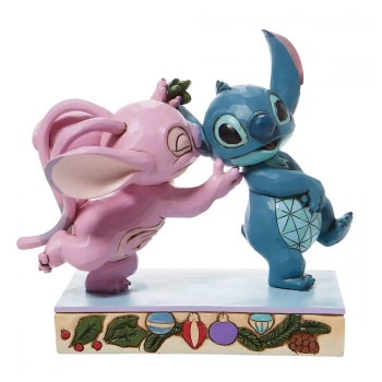 Image of Disney Traditions Stitch & Angel With Mistletoe