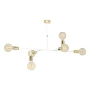 Image of Juka White Multi Arm Semi Flush Ceiling light 6x E27