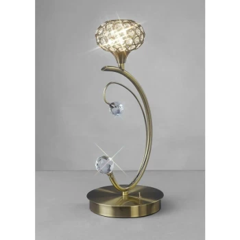 Image of Cara Table Lamp 1 Bulb antique brass / crystal