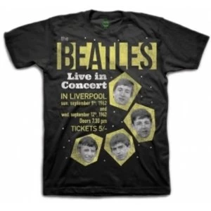 Image of The Beatles Live in Concert Mens Black Boxed TS: XXL