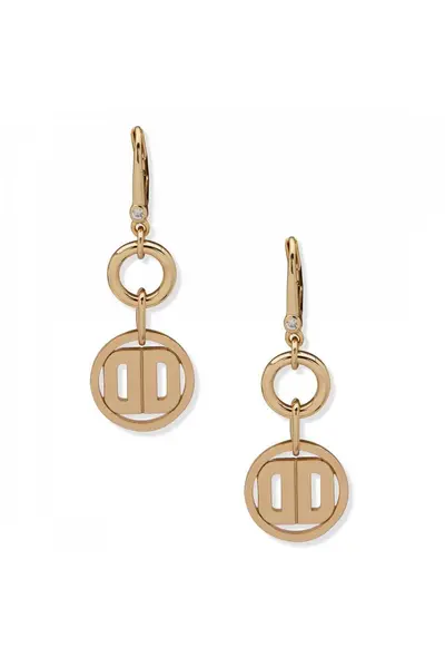 Image of DKNY Jewellery PE LOGO DBL DROP-GOLD 04G00116