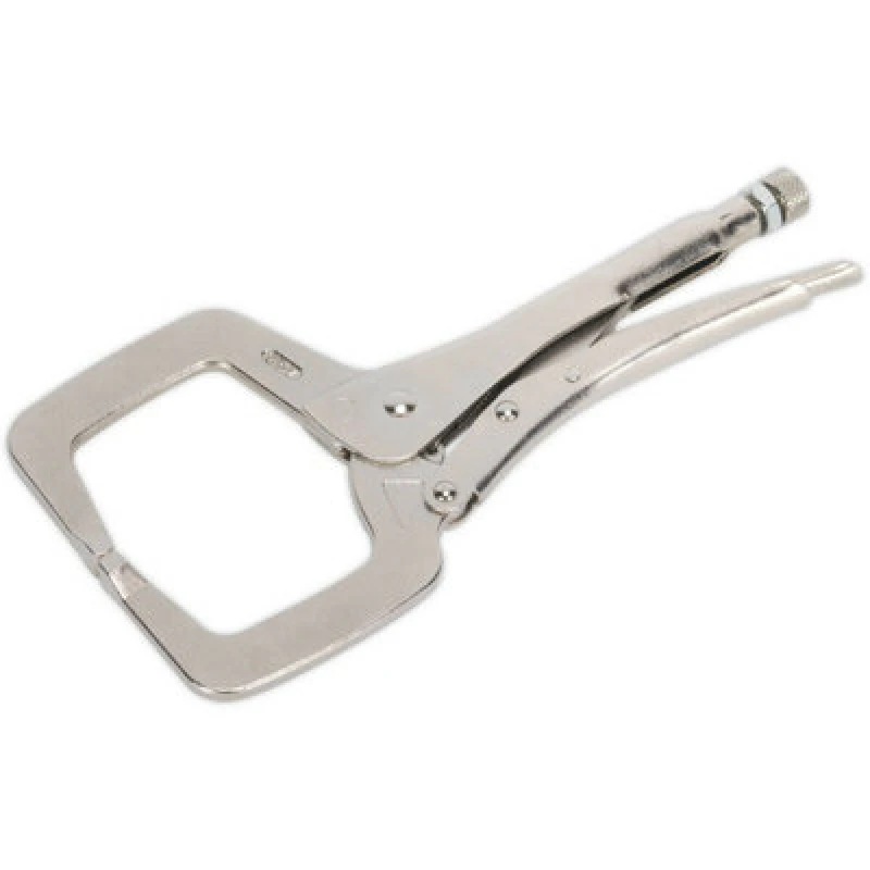 Image of Loops 280mm Locking C-Clamp Pliers - 90mm Capacity Jaws - One-Handed Operation Multi