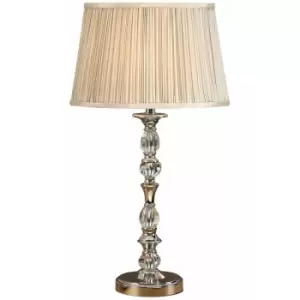 Image of Diana Luxury 550mm Table Lamp Bright Nickel Beige Shade Traditional Bulb Holder