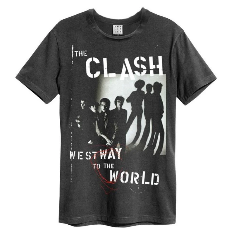 Image of Amplified Amplified Men Westway To The World The Clash T-Shirt in Charcoal Size: Small Charcoal S Male 5063470045198