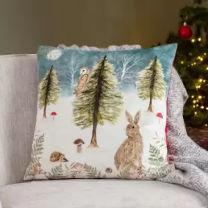 Image of Christmas Owl Cushion Multicolour, Multicolour / 43 x 43cm / Polyester Filled