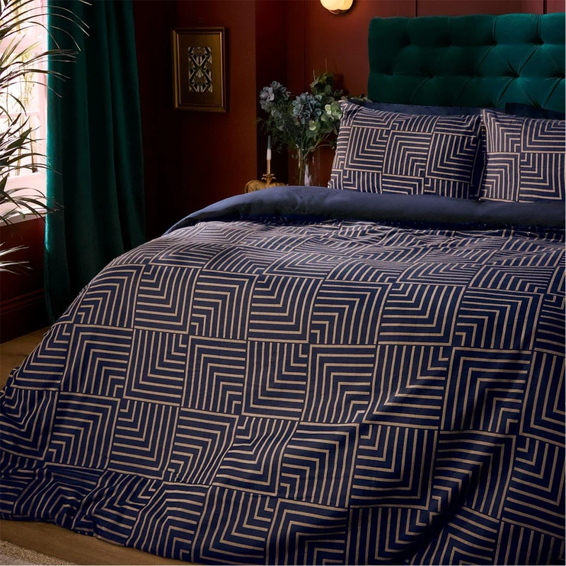 Image of Biba Giselle Duvet and Pillowcase Set Navy unisex Double