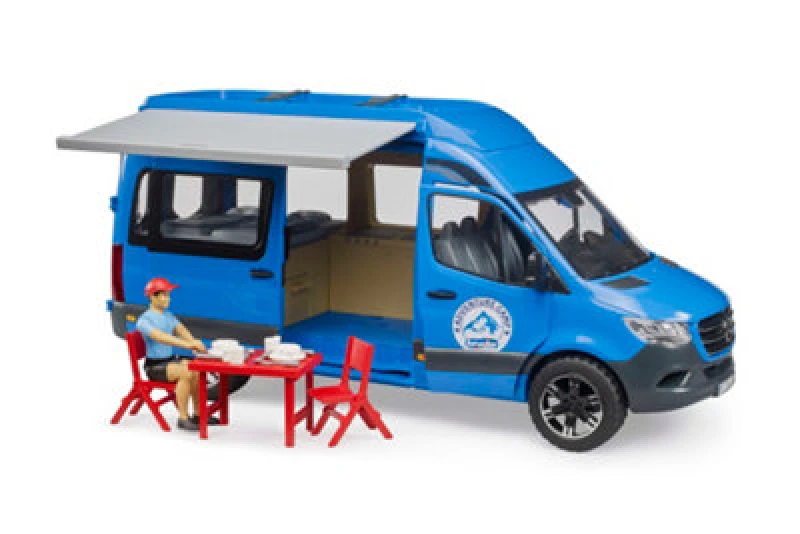 Image of Bruder 1:16 MB Sprinter Camper with driver in Blue Size: 1 Pack Blue Unisex 1 Pack
