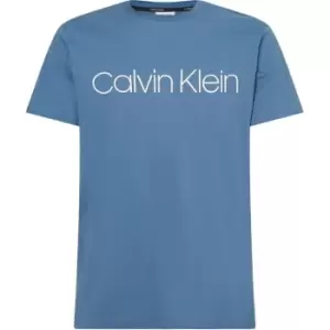 Image of Calvin Klein Front Logo T Shirt - Blue