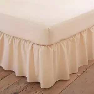 Image of Poetry Plain Dye 144 Thread Count Combed Yarns Biscuit King size Platform Valance - Charlotte Thomas