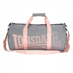 Image of Lonsdale Barrel Bag - Grey/Coral