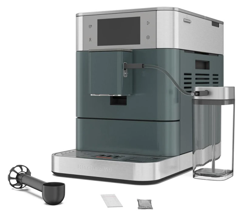 Image of KitchenAid KF8 5KES8558BJP Bean to Cup Coffee Machine - Juniper, Silver/Grey,Green 5413184802448